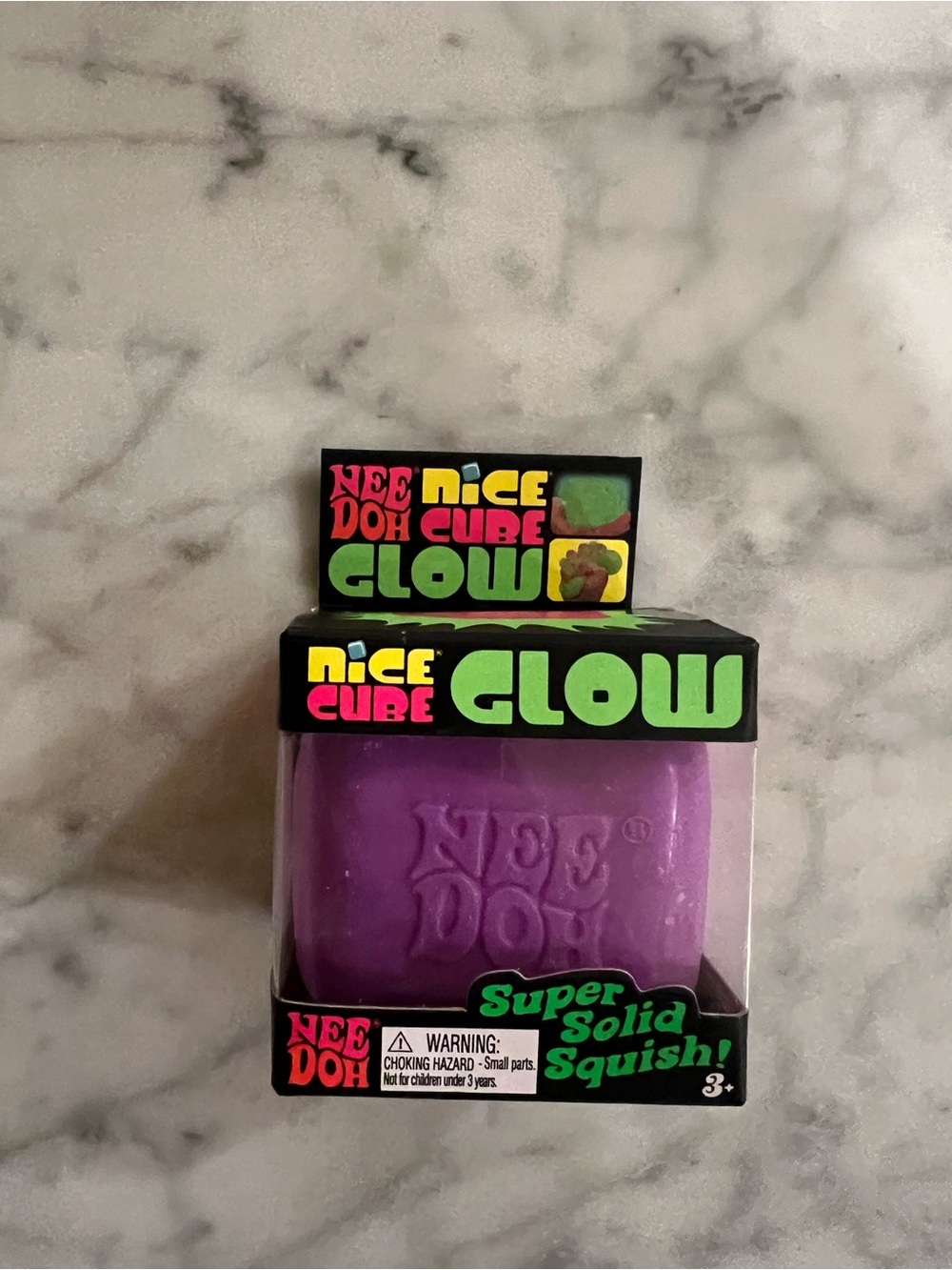 Nee doh Nice Cube Glow Squish Toy - Purple